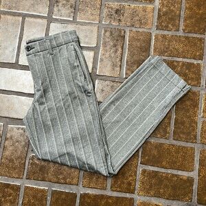 Lee Herringbone Pinstripe Comfort Waist Straight Leg Ponte Knit Trouser Pant